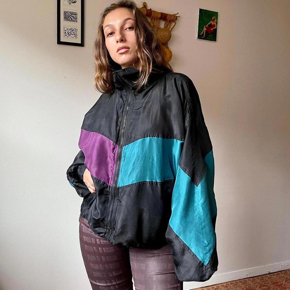 Vintage 80s Silk Shirt Company track jacket